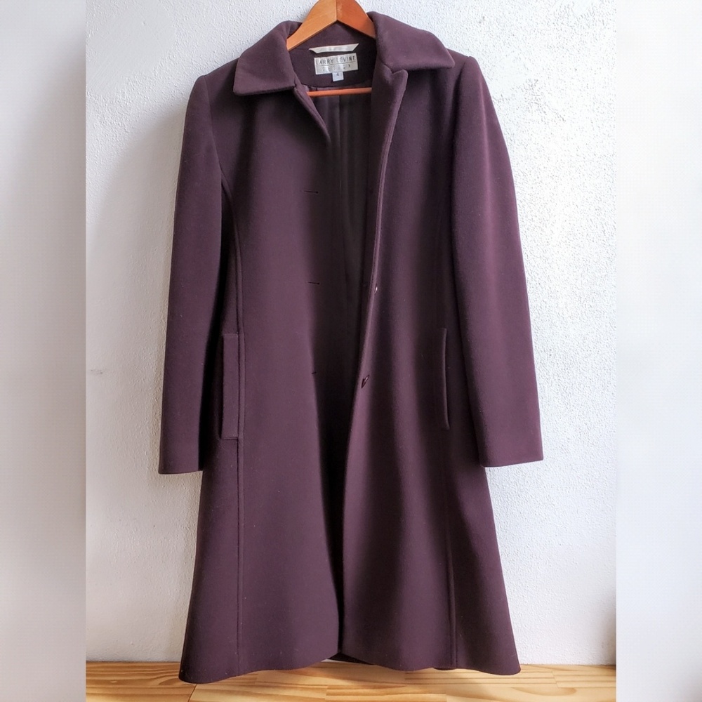 Larry Levine Design Long Cashmere & Lambswool Coat